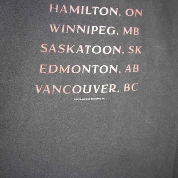 Avenged Sevenfold 2018 Canada Tour Tee Distressed XL - Picture 8 of 8